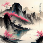 游戏梦幻唯美新中式风景，超高清，细节刻画，沐浴在花瓣里满天花瓣，飘渺电影般环境，明亮清晰