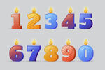 矢量蜡烛数字