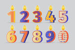 矢量蜡烛数字