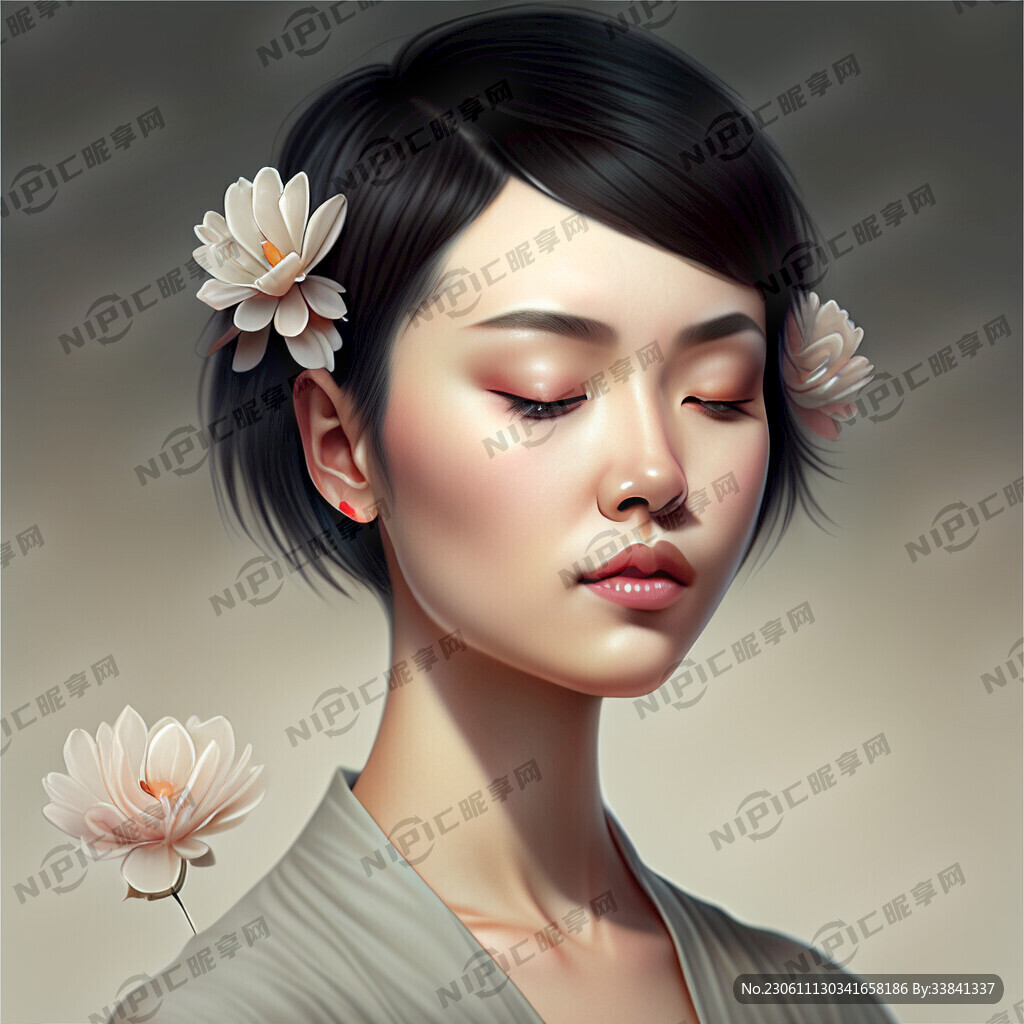 人物 女性 丰满 短发。