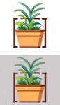 盆栽花盘小草小花