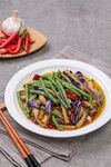 茄子 长豆  缸豆  炒蔬菜