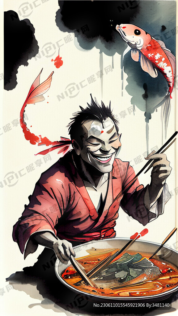 会功夫的锦鲤鱼人 微笑