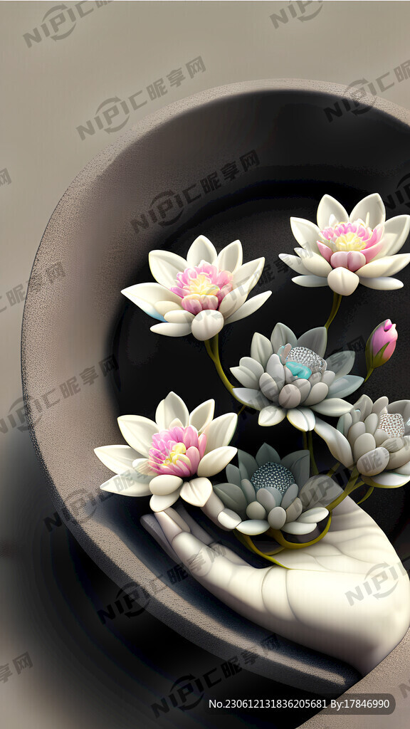 禅意佛手粘花
