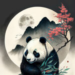 熊猫奔月