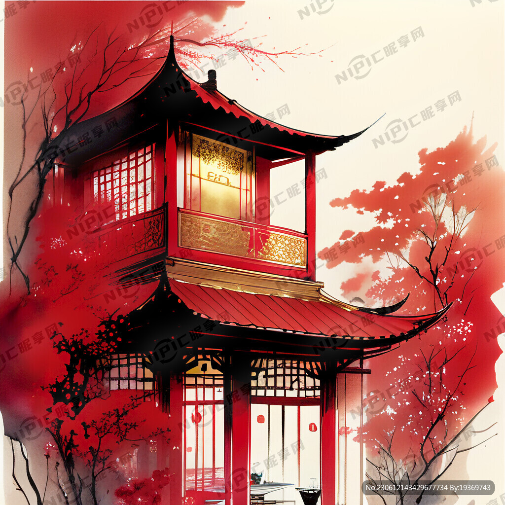 餐馆  代金券 红色中国风