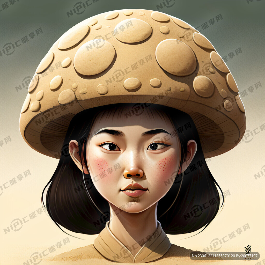 沙雕头像 搞笑 蘑菇头 女生