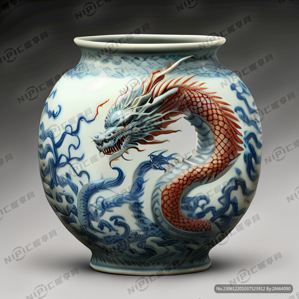 清朝瓷器双龙
