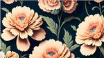 北美墙纸素色大花朵元素背景墙米兰流行色