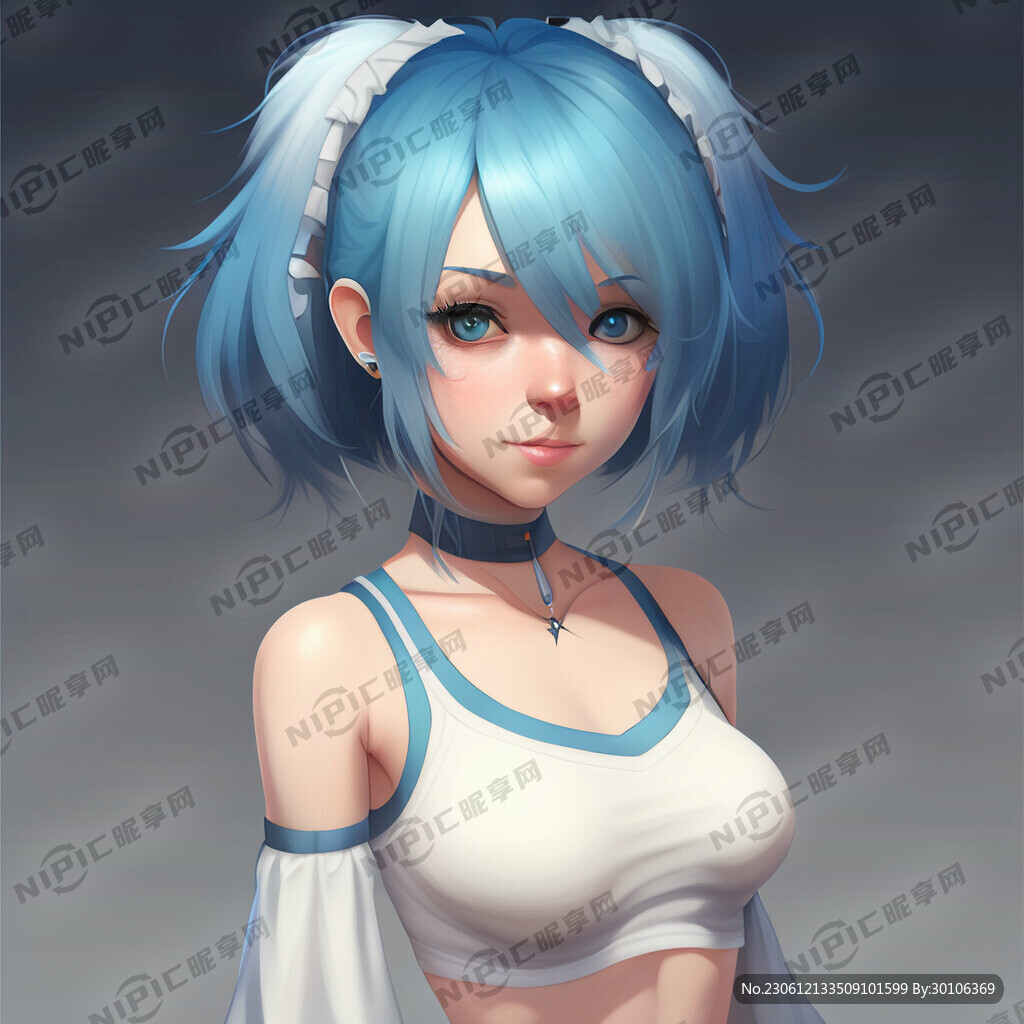蓝头发白袜