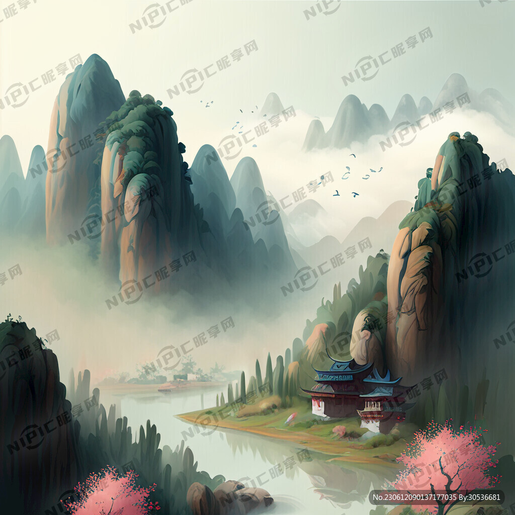 有人物 山水 花草