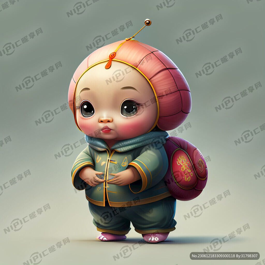 蜗牛卡通吉祥物花瓣衣服儿童