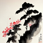 水墨花