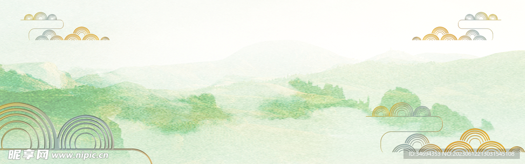中国风山水画背景