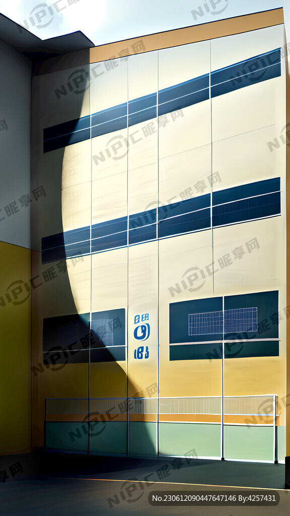 光伏企业体育馆墙面氛围画面