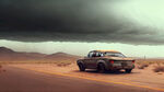 风暴，沙漠，小镇，汽车，3D，电影感