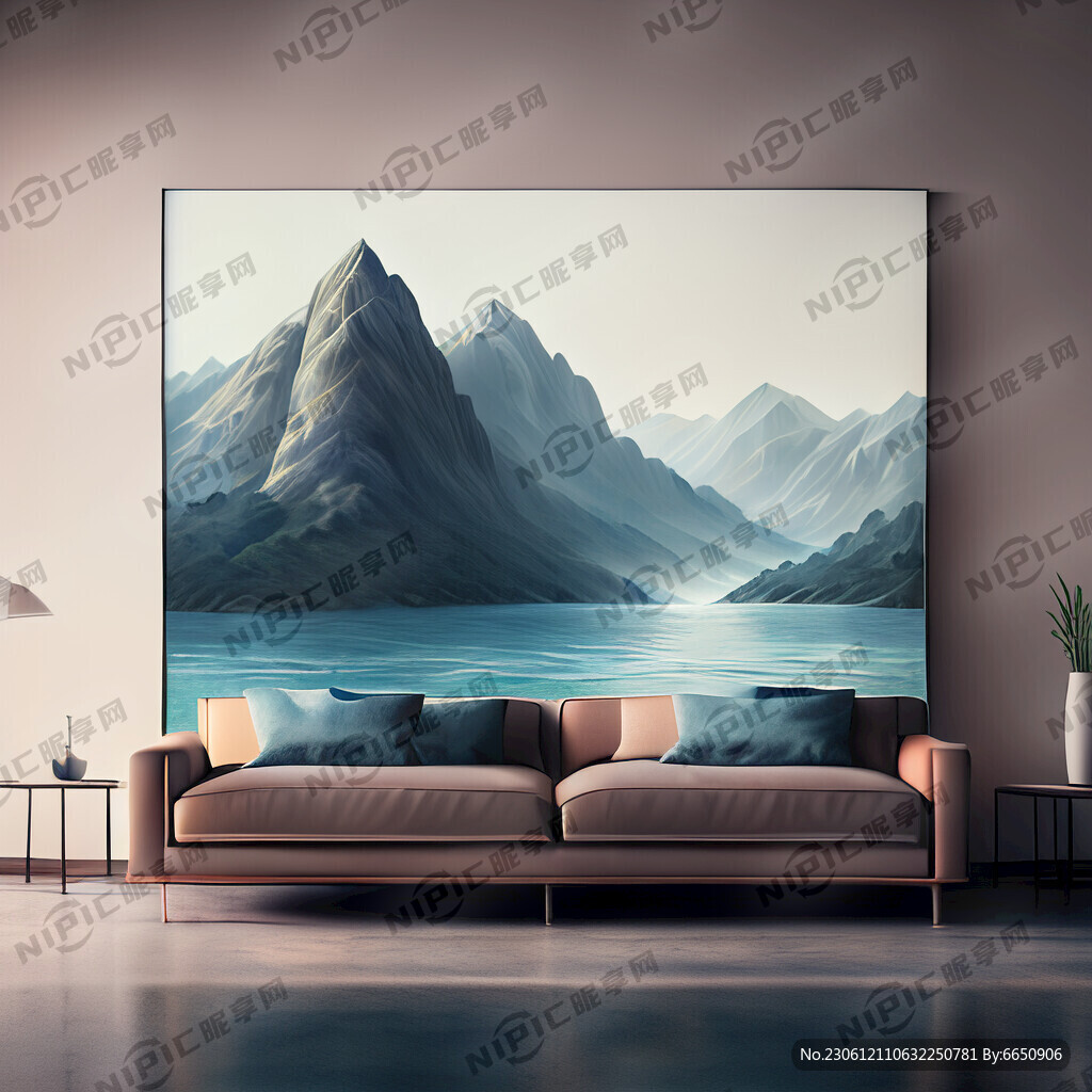 山水 沙发背景 现代