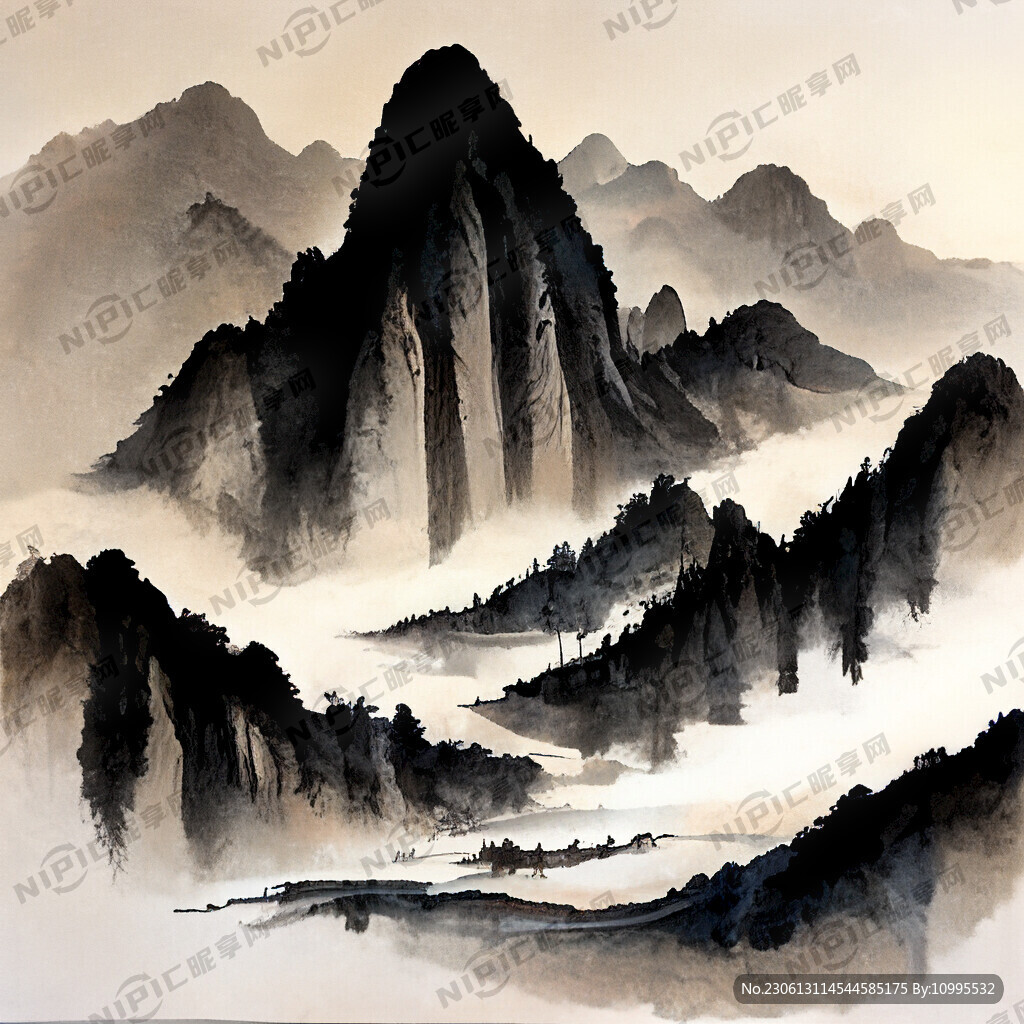 写意山水画 国画 墨韵 书画