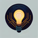 科技企业标志扁平化线条灯泡光设计感