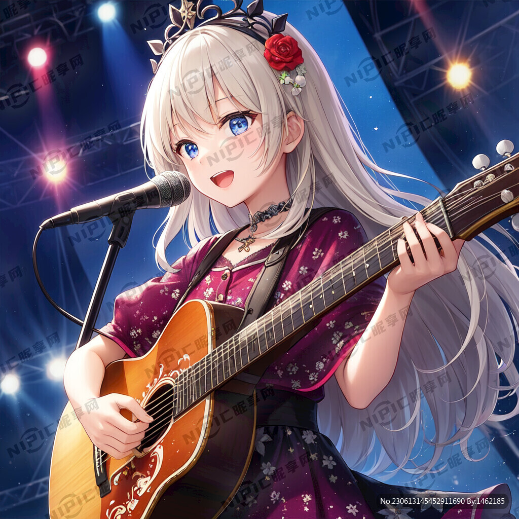 民谣歌手 在舞台唱歌