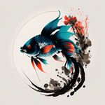 中国风，鱼，标志，海鲜