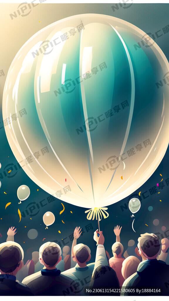 二十周年庆典透明气球插画