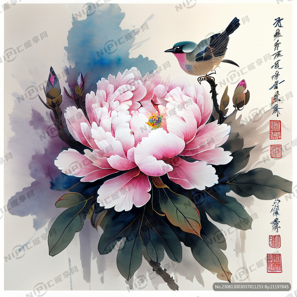 中国风 中国画 欧式花鸟 意境