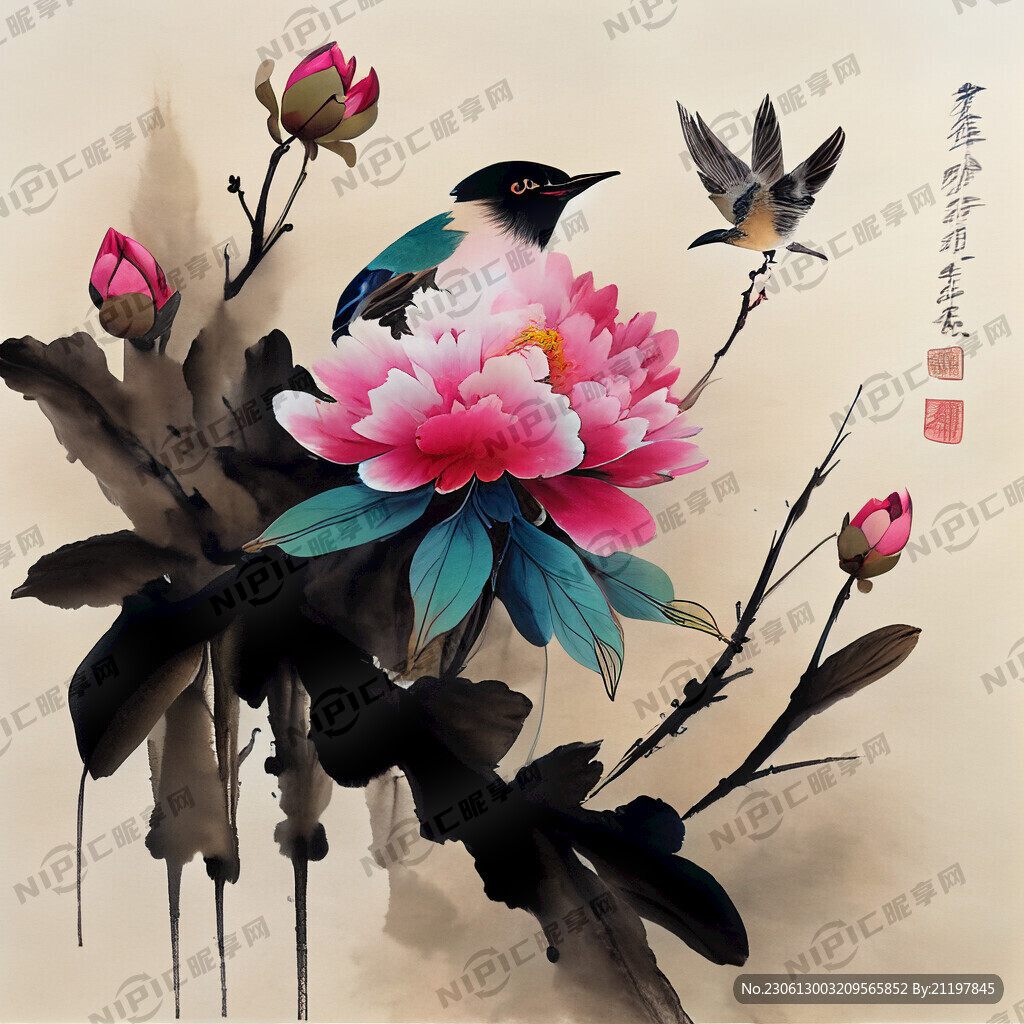 中国风 中国画 欧式花鸟 小鸟