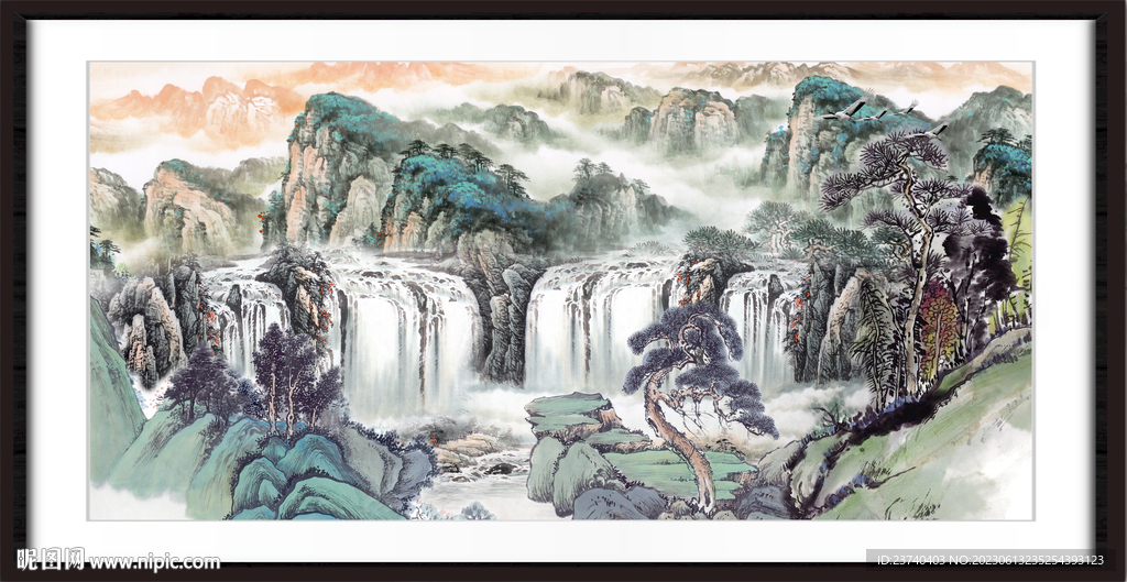 山水中堂画 