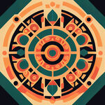 玛雅文化，图纹，撞色，平面设计，简单几何
