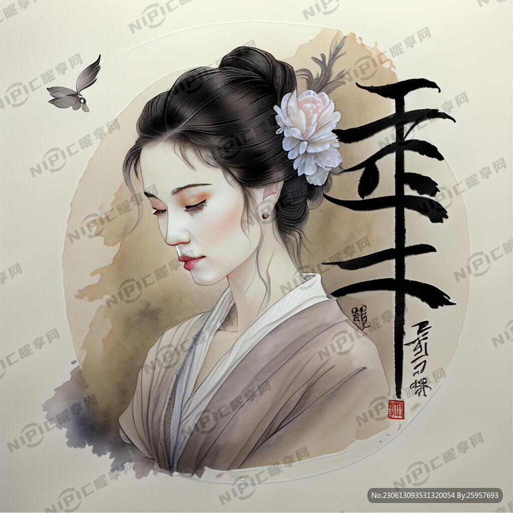 简攸毛笔字