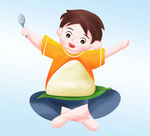 吃粽子的男孩 