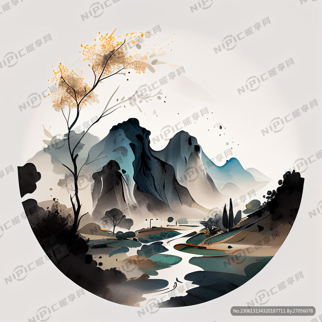 五优谷的标识设计图
