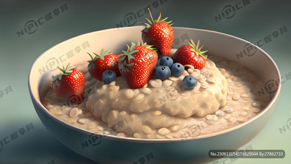 用碗装着的莓果燕麦