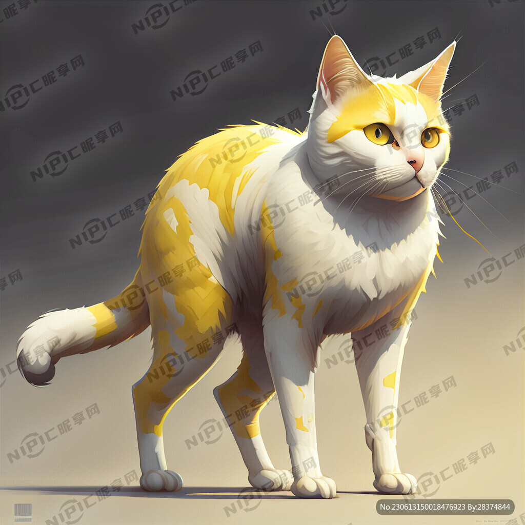 猫 黄白相间瘸腿