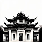 中亚风格的黑白建筑