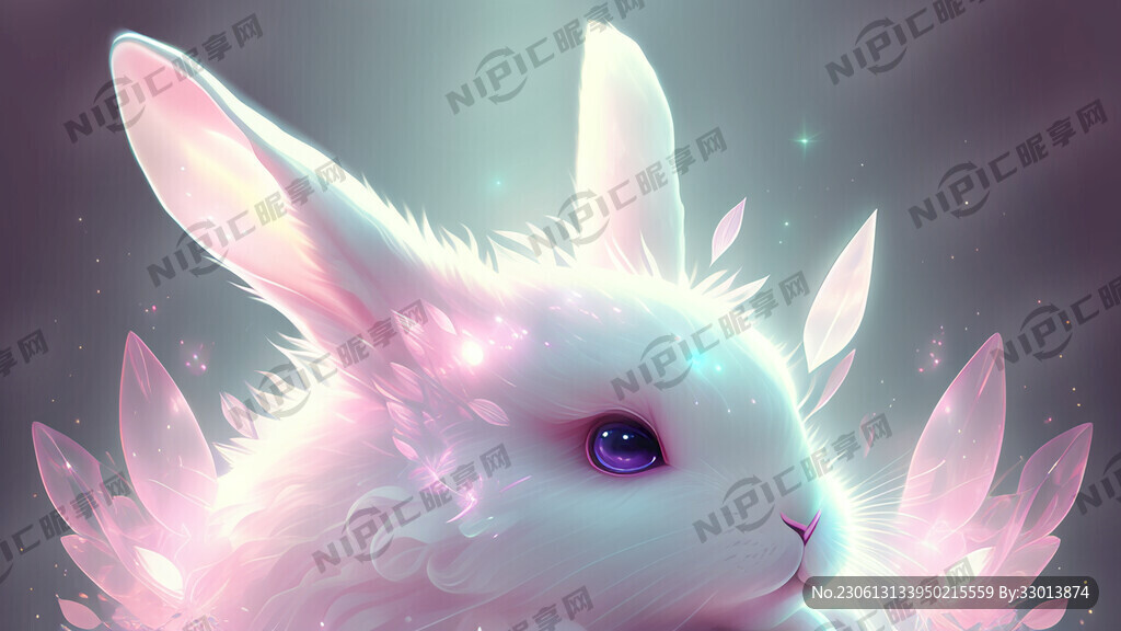 兔子 晶莹剔透 梦幻 粉白