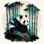 熊猫，竹林，中国风