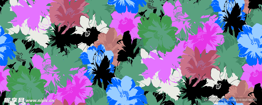 线条花 色块花 手绘花 小碎花