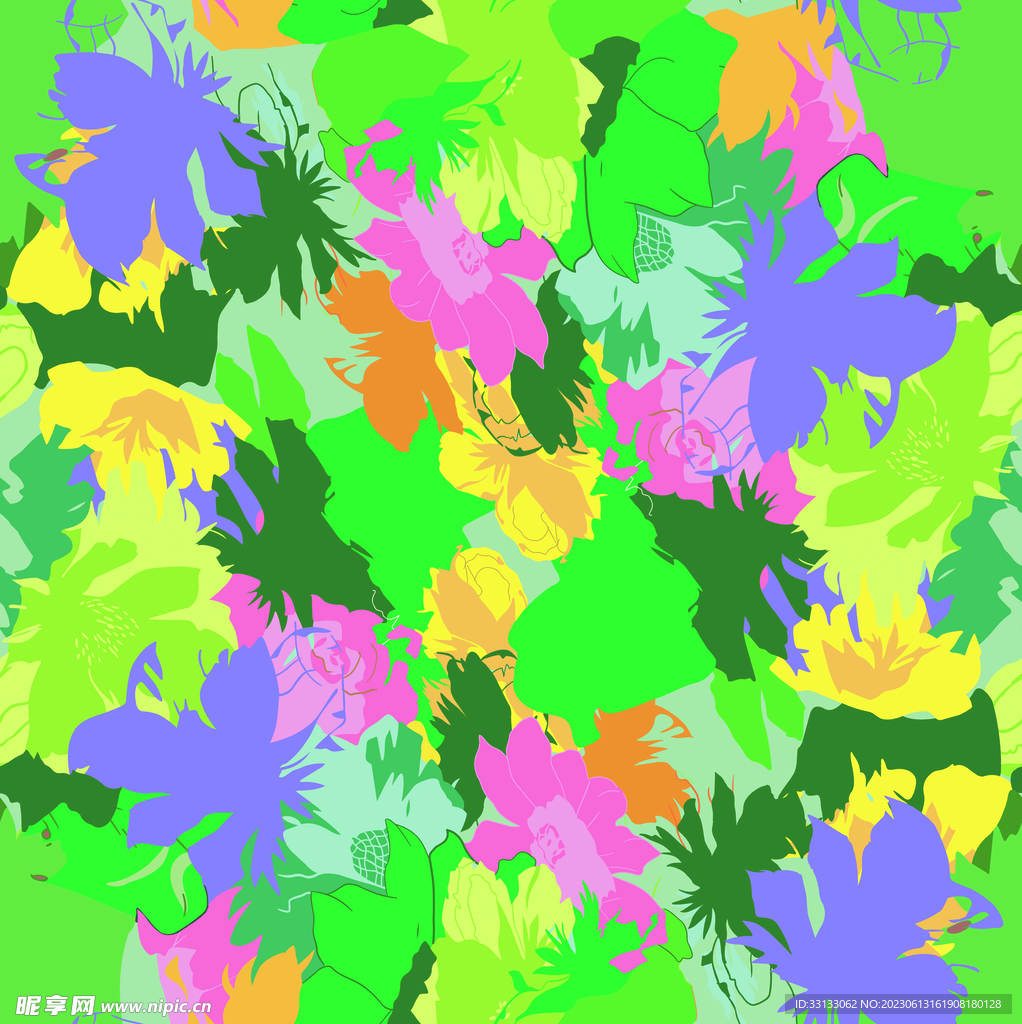  小碎花 线条花 色块花 手绘