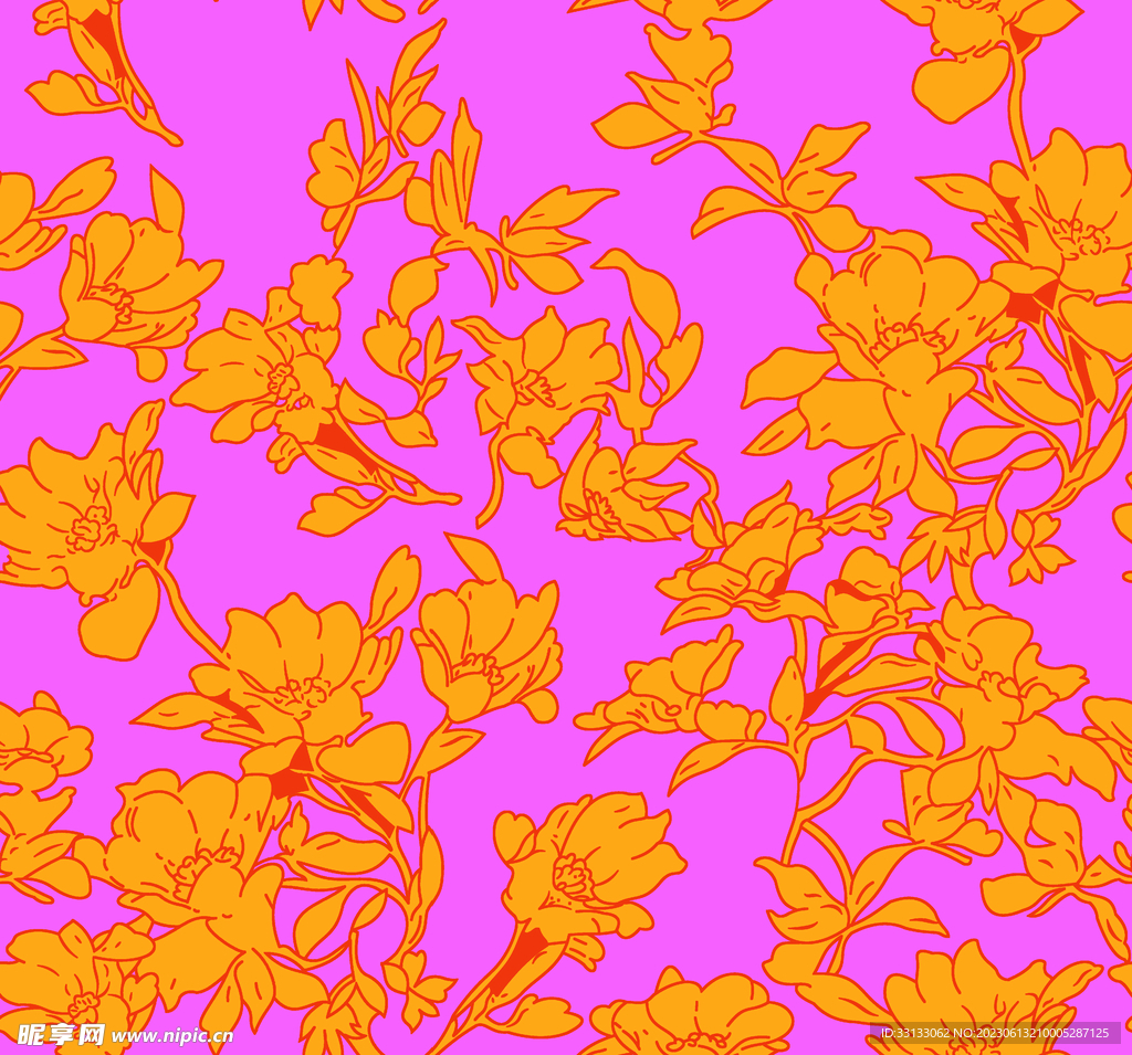线条花 色块花 手绘花