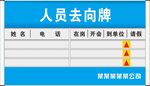 人员去向牌