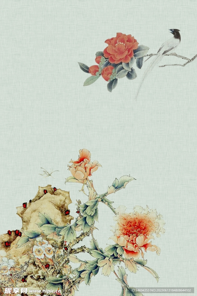中国风花背景