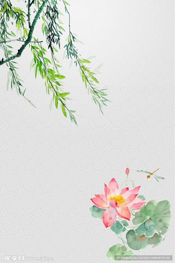 中国风荷花背景