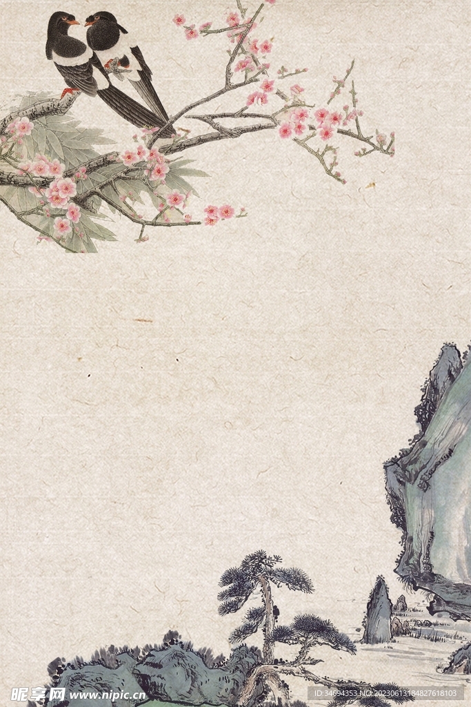 中国风山水画背景