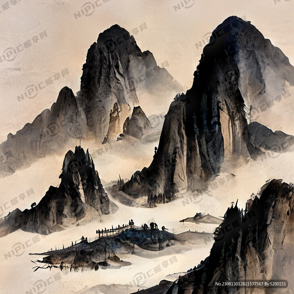 中国风山水  水墨山水  山水