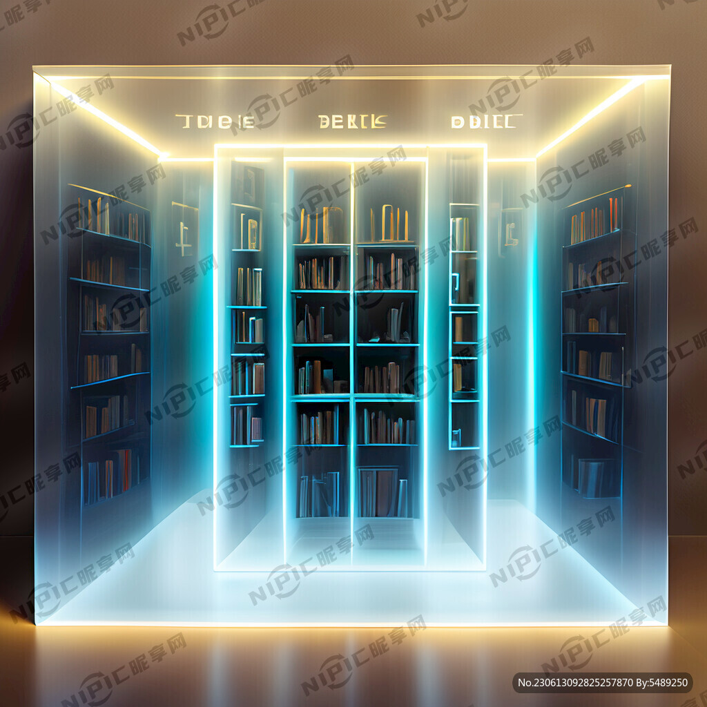 八毫米透明亚克力上面贴着图书室