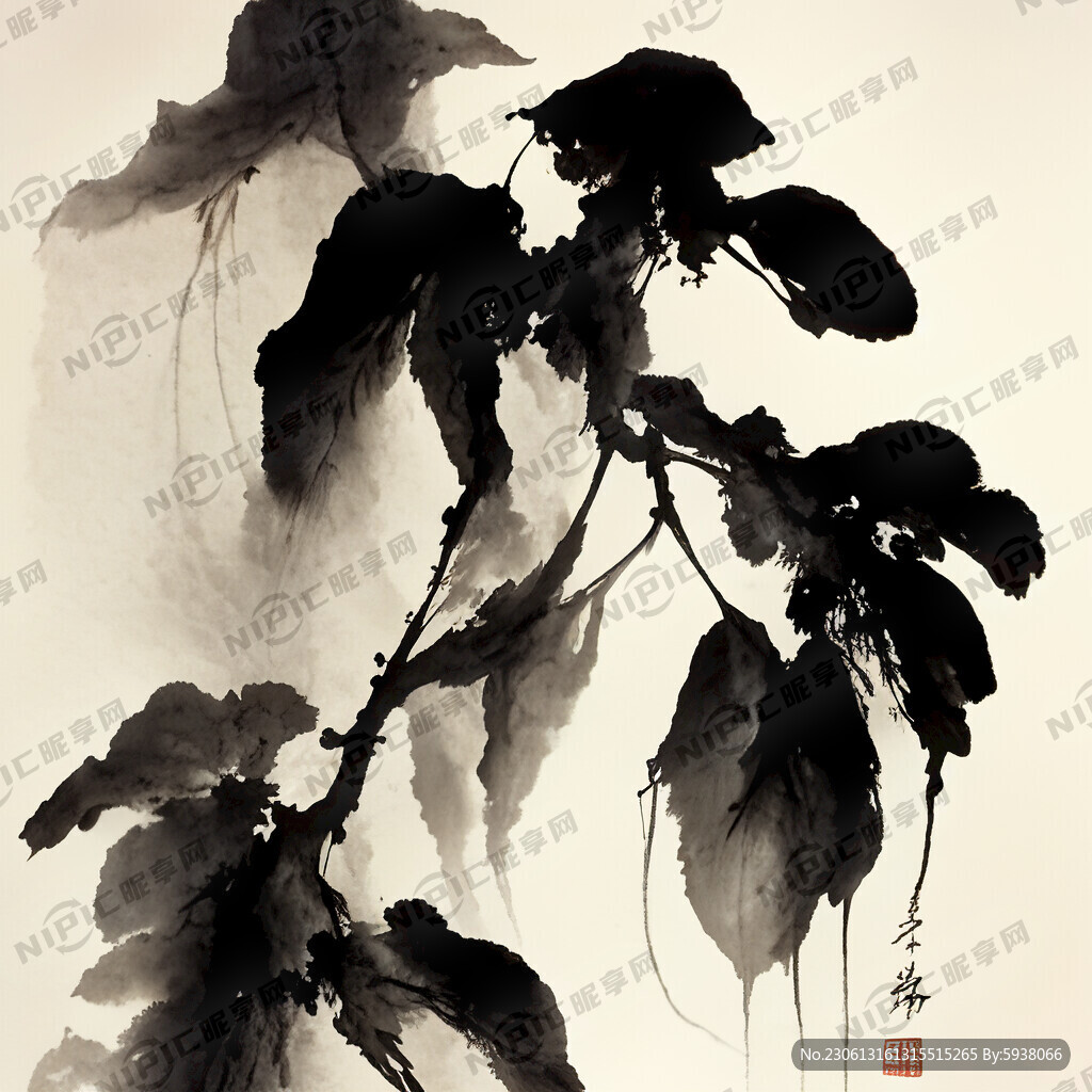 无缝水墨画