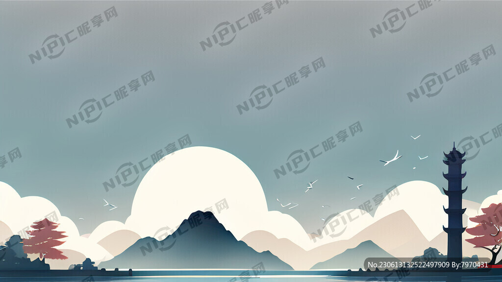 简约夏天白天清凉背景图