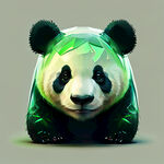 熊猫，透明感，绿色，